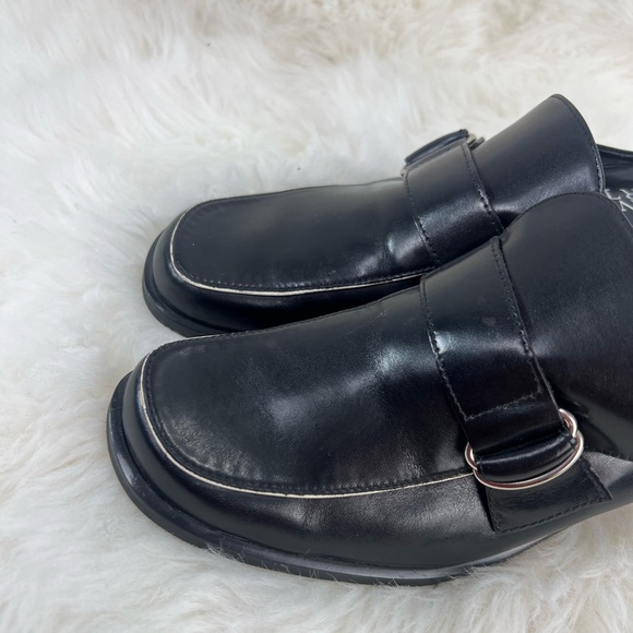 WOMENS BLACK LEATHER FRANCO Sarto MULES CLOGS  Low HEEL SHOES SIZE 7.5 M - Picture 10 of 16
